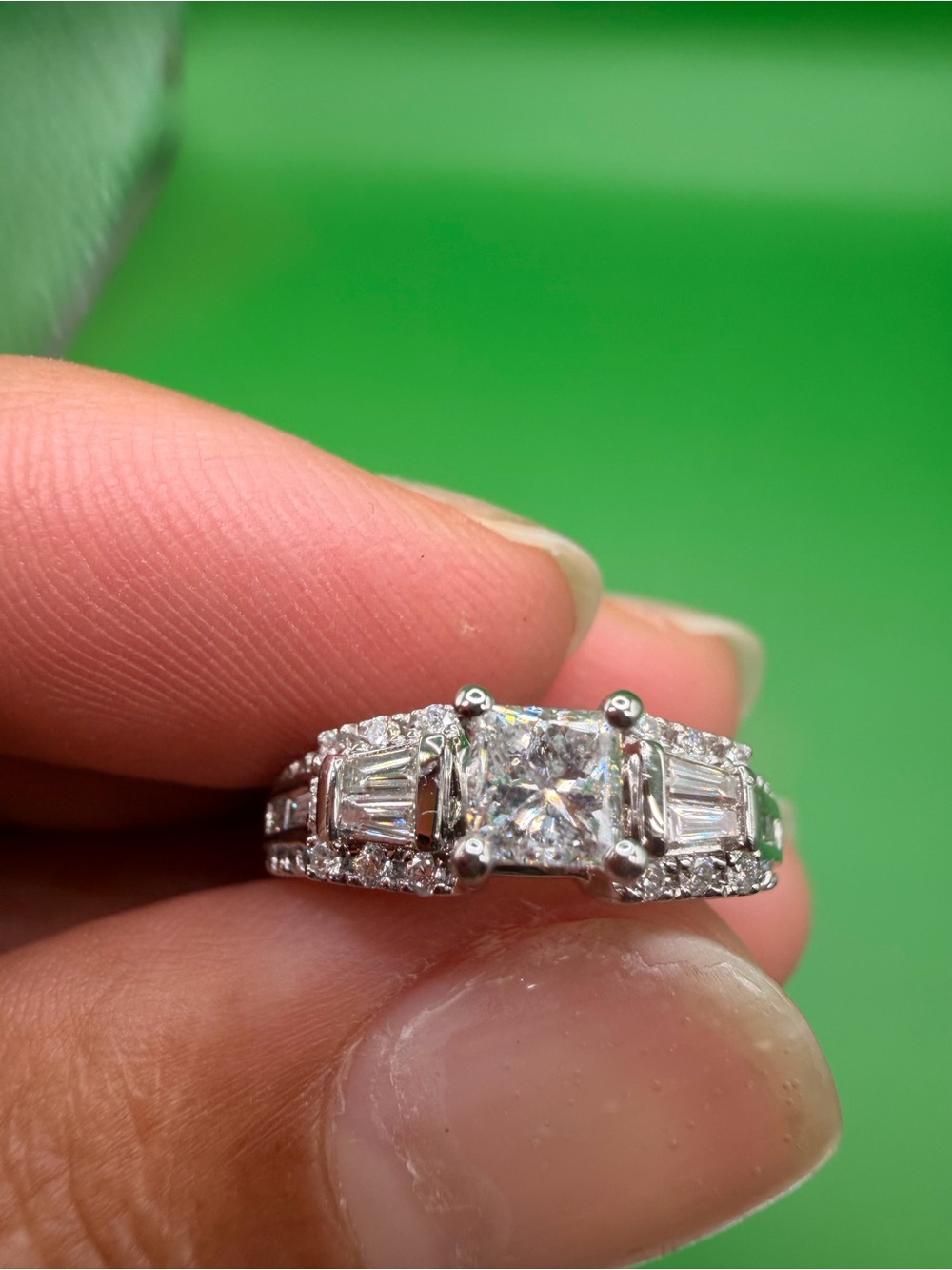 14k White Gold .85 Ctw Diamond Engagement Ring Size 5.